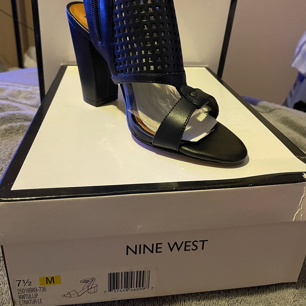 Brand New Nine West Black Leather Heels